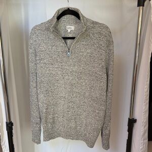 Croft & Barrow Men's Heather Gray Quarter Zip-Up Sweater Shirt - large